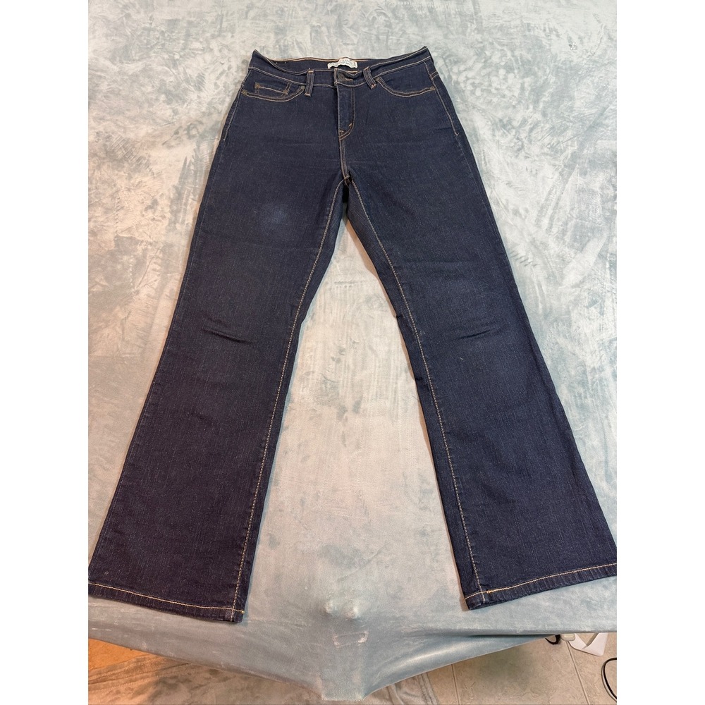 Levis Perfectly Slimming 512 Boot Cut Jeans Dark Wash Blue Denim Size 8 S/C